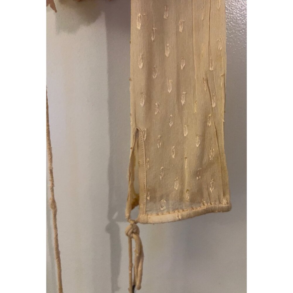 Rahi Cali Sheer Peasant Top Womens 100% VISCOSE Size XS Boho Lace Trim Blouse Ro - Picture 7 of 13